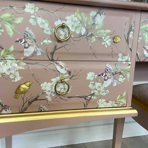 Pink and Gold Stag Dressing Table