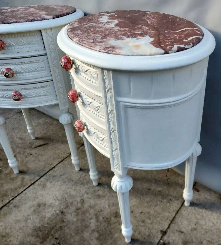 Distressed white bedside deals table