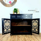 Off Black Sideboard, Linenfold Paneling, William Morris Wallpaper, Oak Cupboard, MADE TO ORDER