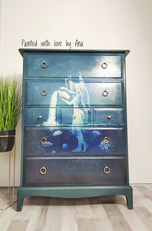 Upcycled Vintage Stag minstrel tallboy drawers PAINTED TO ORDER