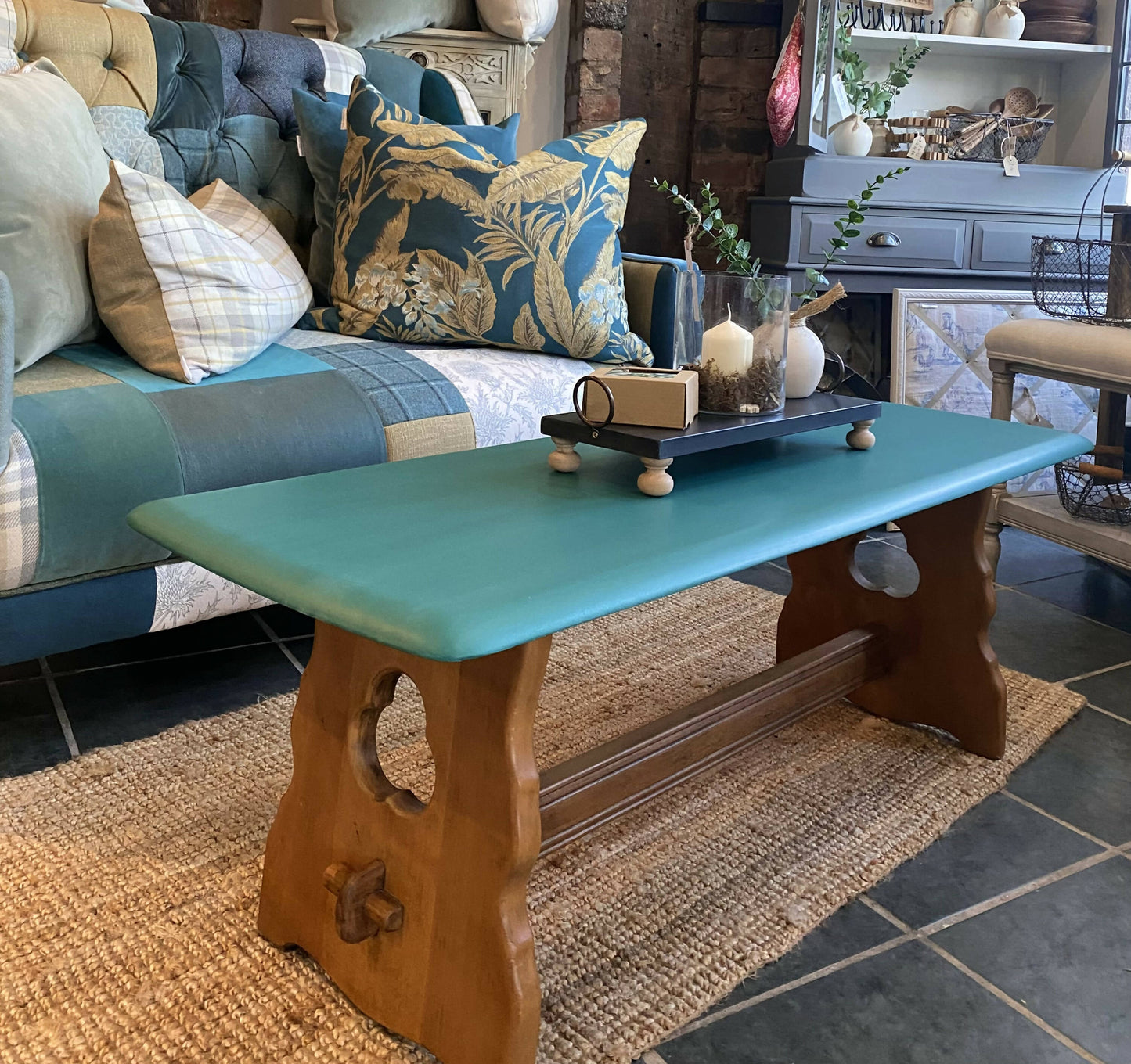 Ercol coffee table or bench - hand painted