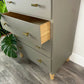 Four Drawer Chest of Drawers in Green Grey, Mid-Century