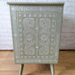 Faux Bone Inlay Stencil Hand-Painted Vintage Chest of Drawers, Pearlescent MADE TO ORDER