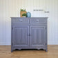 Grey Linenfold Sideboard with Morris Acanthus design (2)