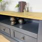 Vintage Grey Wooden TV Cabinet Drawers