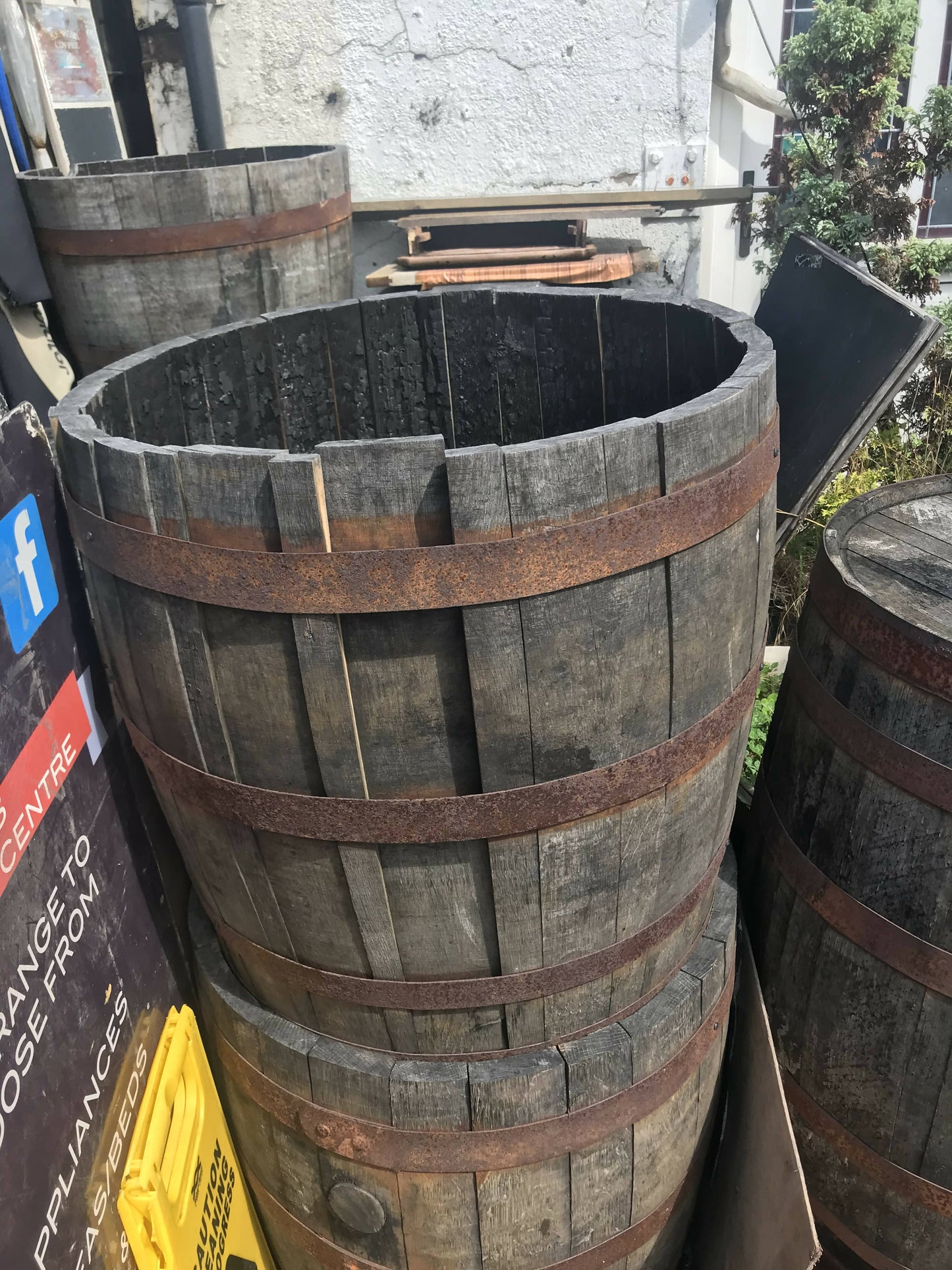 Whiskey barrel planter