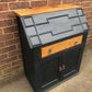 Small Vintage Writing Bureau Handpainted in Dusky Black