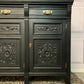 Large Black Antique Carved Sideboard