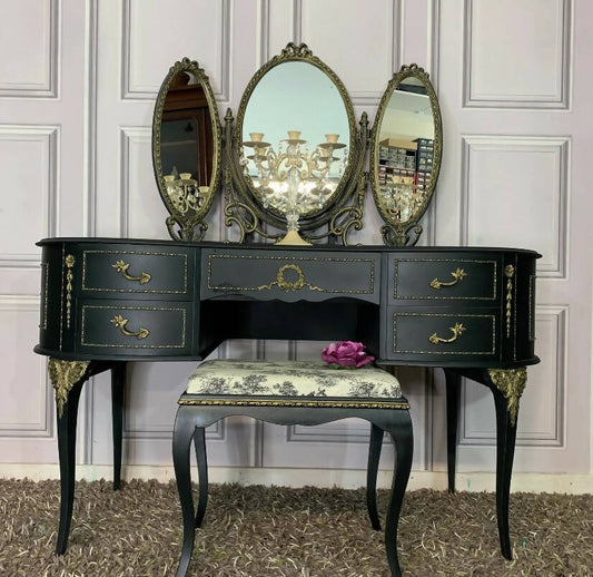 Olympus Dressing Table Black & Gold Dressing Table Commissions Welcome