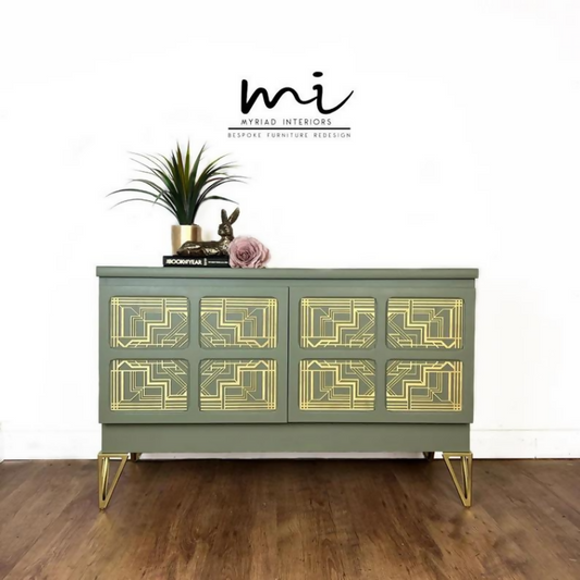 Refurbished Nathan sideboard, olive green retro tv media unit, stand, drinks cabinet, Art Deco mid century modern - SOLD commissions available