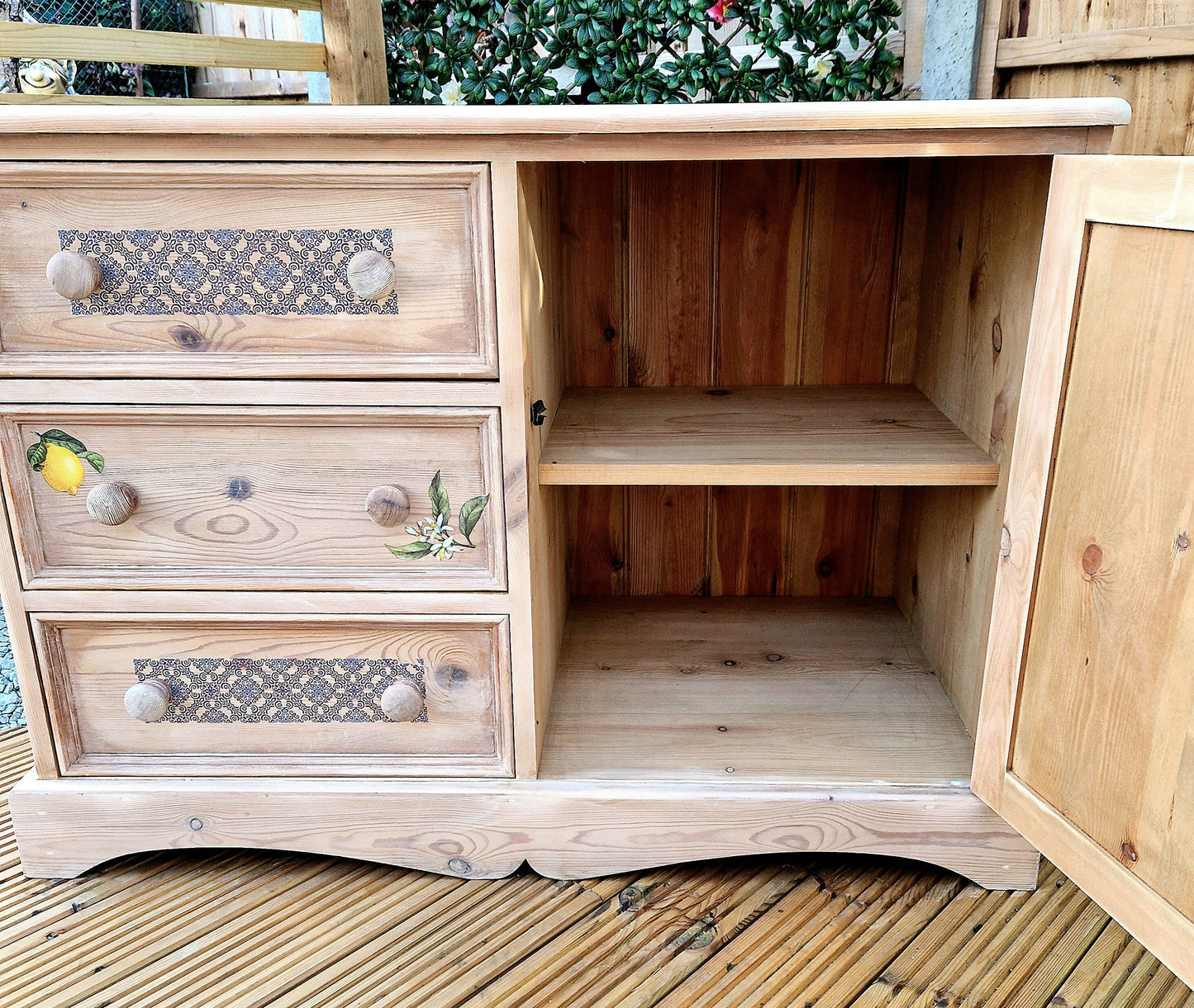 Rustic Wood Cupboard and Drawers Mediterranean Style