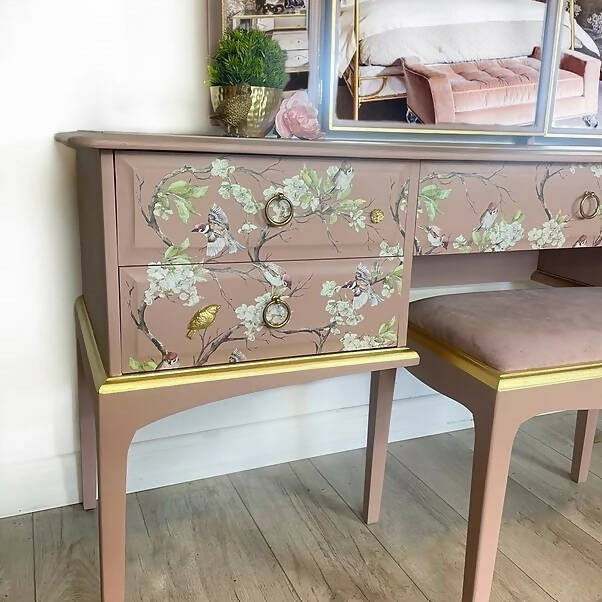 Pink and Gold Stag Dressing Table