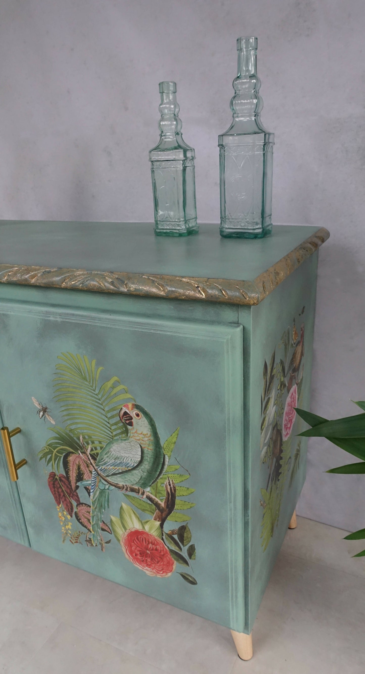 Tropical Jungle-Themed Two Door Cupboard