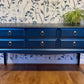 Blue Vintage Stag 6 Drawer Sideboard