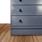 Blue chest of drawers with black handles, Bedroom furniture, Four drawers, Lebus