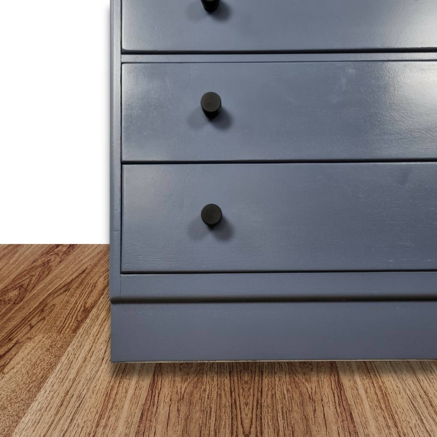 Blue chest of drawers with black handles, Bedroom furniture, Four drawers, Lebus