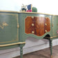 Green and gold vintage strongbow sideboard