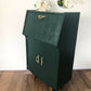 Mid Century Cocktail Cabinet, Drinks Cabinet, Home Bar in British Racing Green and Gold colour