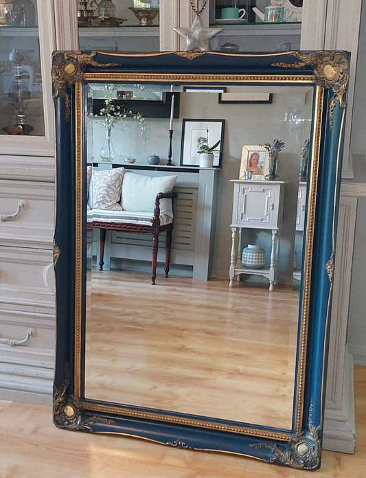 Large Elegant Teal&Gold Gilted Mirror