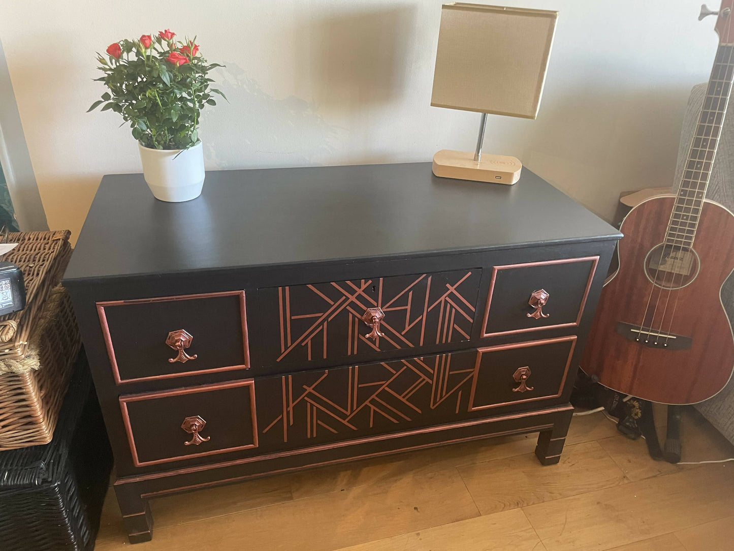 Mid century hardwood cabinet / Chest of drawers