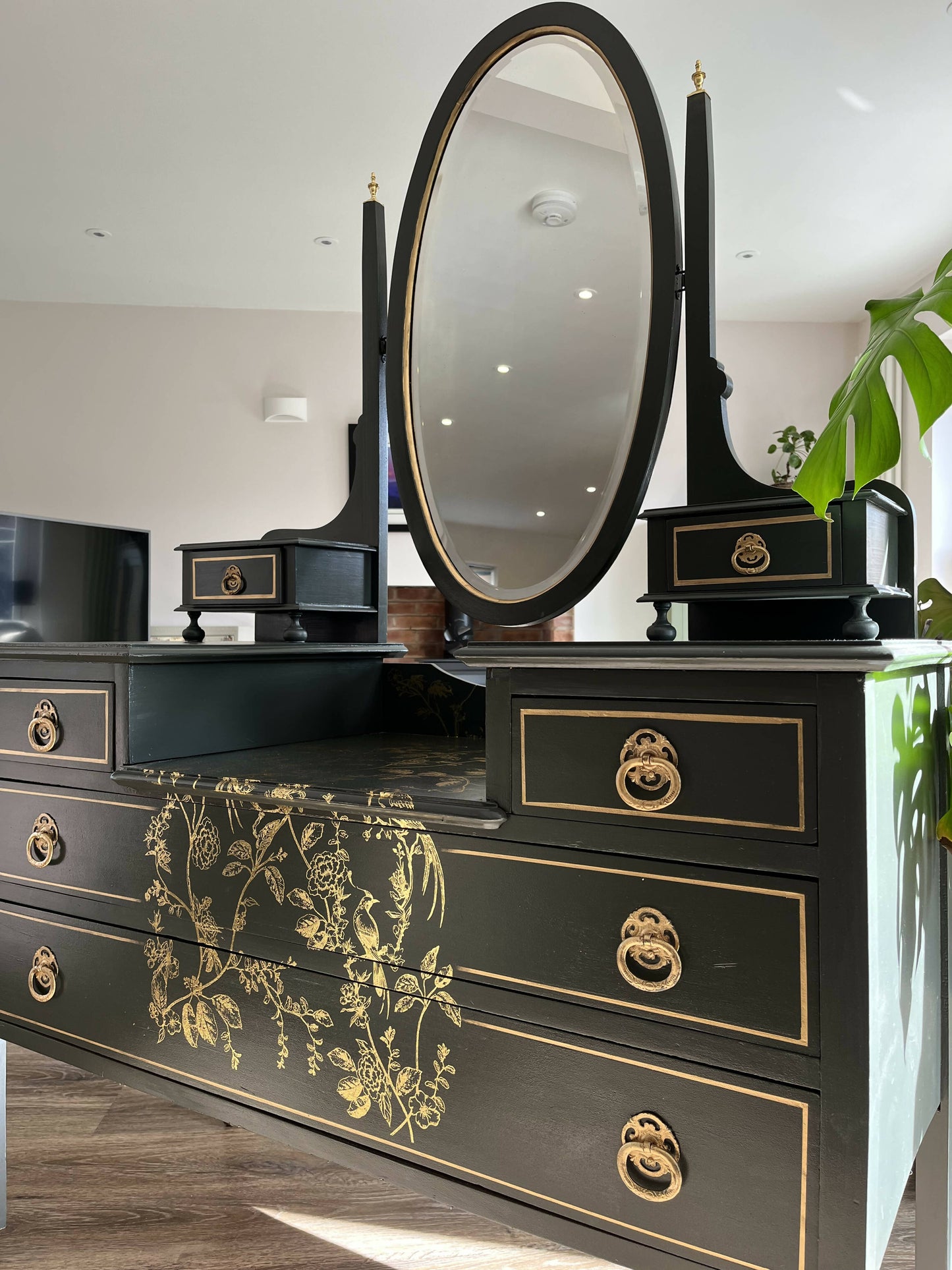 Black Edwardian Dressing Table