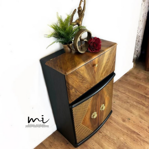 Walnut Tall Drinks Cabinet