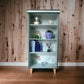 Wooden Shelving Unit with 4 Shelves Decorated with Butterflies and Dragonflies