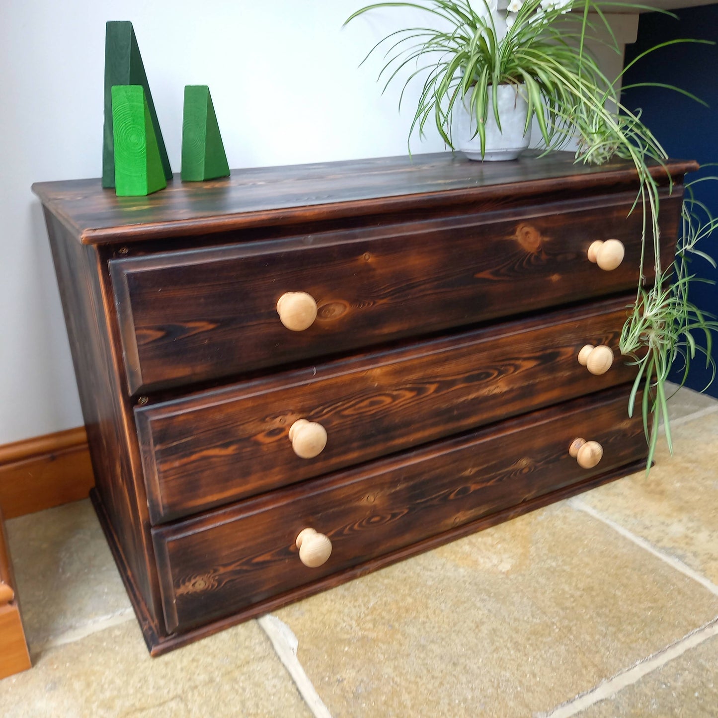 Burnt Wood Chest of Drawers