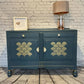 Beautiful vintage navy and gold art deco style sideboard