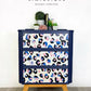 Leopard Print Chest of Drawers in Blue and Pink