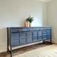 Large Nathan Squares Blue Drinks Cabinet / Media Sideboard