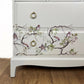 Vintage French Style Cream Stag Minstrel Tallboy Chest of Drawers With Blossom Flight