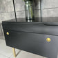 Refurbished mid century modern black and gold chest of drawers