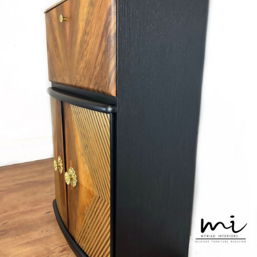 Walnut Tall Drinks Cabinet