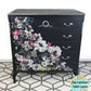 Black French Olympus Dressing Table With Mirror