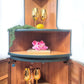 Mid century modern nathan corner unit,drinks cabinet in green and gold