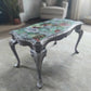 Beautiful upcycled coffee table with glass top