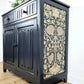 Off Black Sideboard, Linenfold Paneling, William Morris Wallpaper, Oak Cupboard, MADE TO ORDER