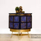 Gold & Purple Art Deco Corner Cabinet With Hair Pin Legs