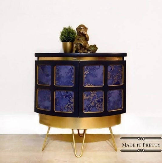 Gold Art Deco Corner Cabinet