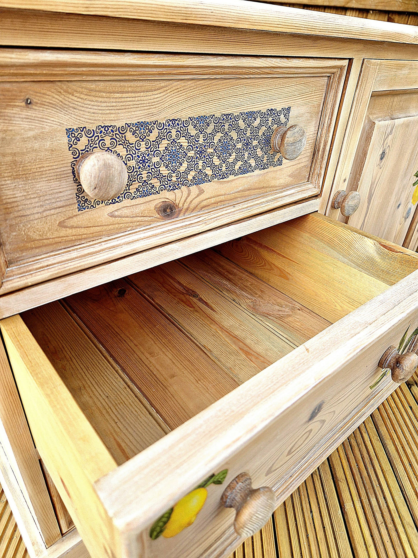 Rustic Wood Cupboard and Drawers Mediterranean Style