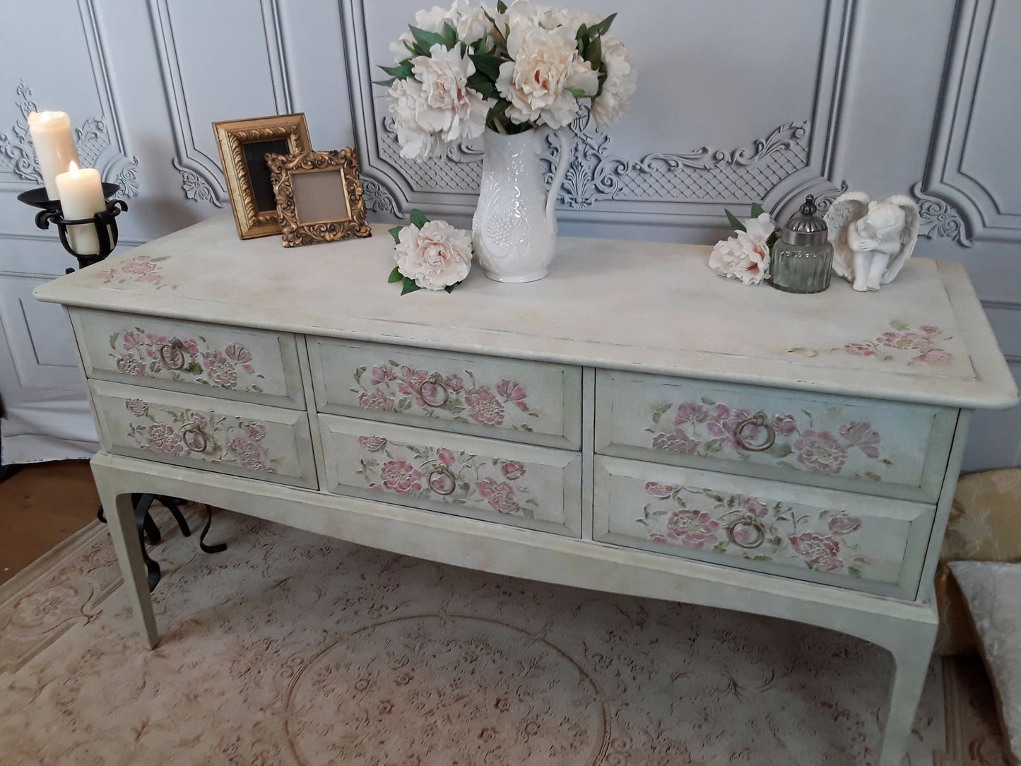 Hand painted stag sideboard/ dressing table/ hall table