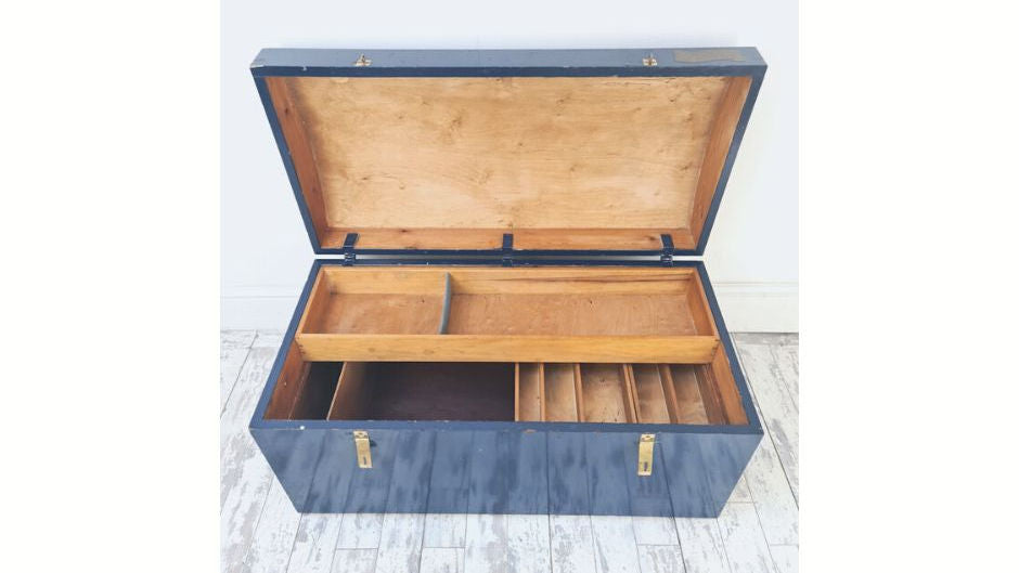 Blue Carpenter's Vintage Trunk / Chest