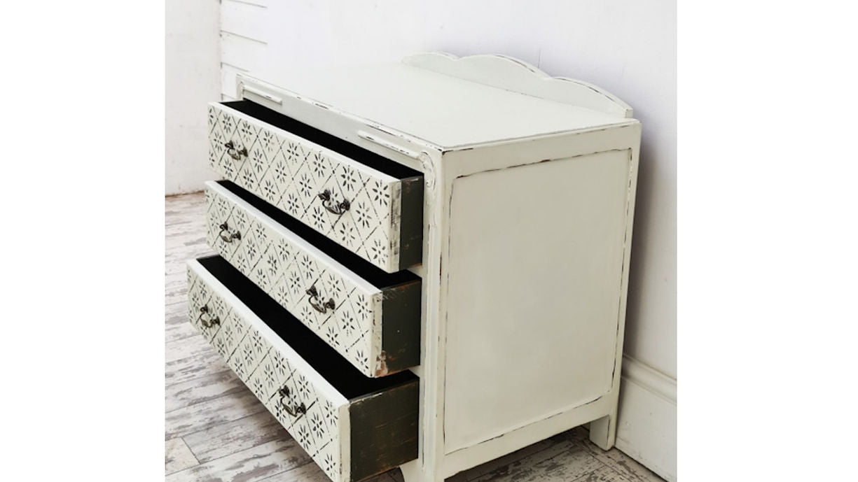 French Style Chest of Drawers, Vintage Three Drawer