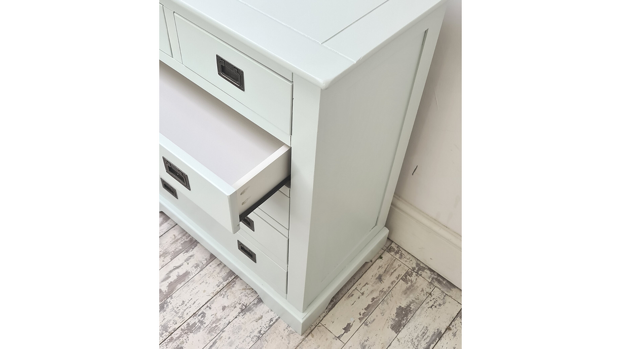 Six Drawer Chest Of Drawers, Pale Blue