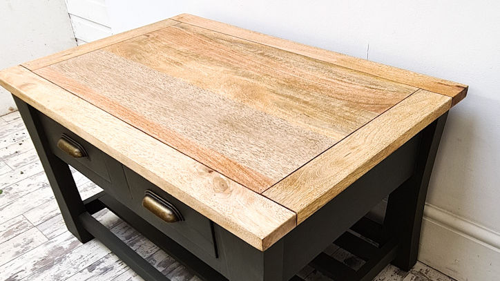 Coffee Table, Green, with 4 drawers