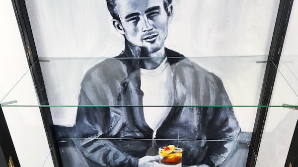 Gin Cabinet, Vintage Cocktail Cabinet, Black, James Dean Original Artwork