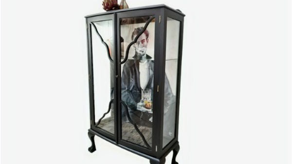 Gin Cabinet, Vintage Cocktail Cabinet, Black, James Dean Original Artwork