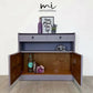 Made To Order Upcycled Floral Nathan Squares Lilac Sideboard / Vintage Drinks Cabinet