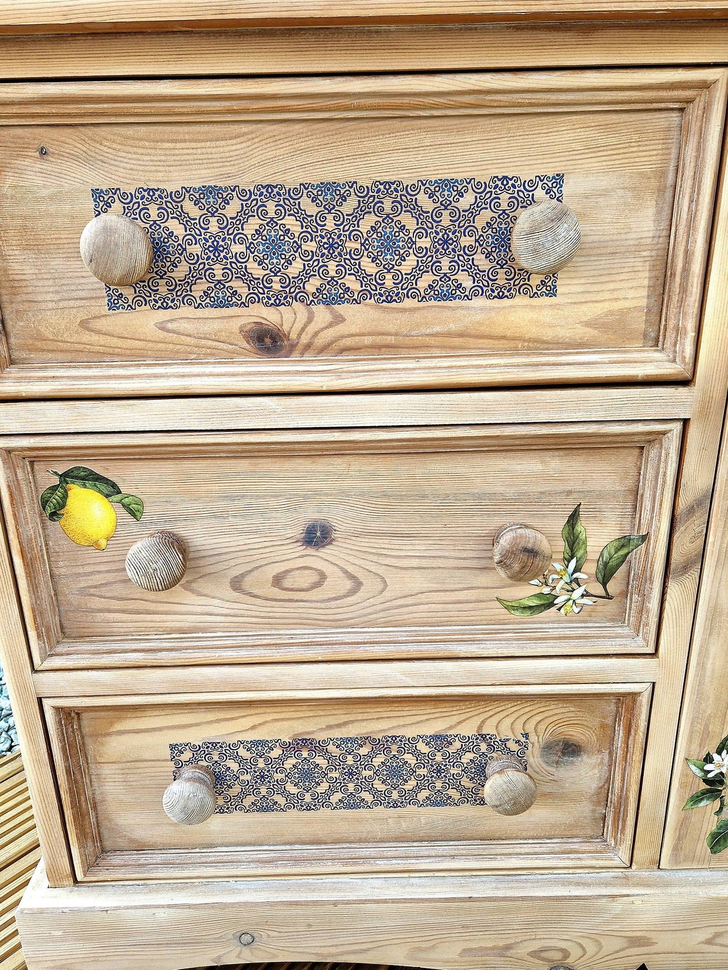 Rustic Wood Cupboard and Drawers Mediterranean Style